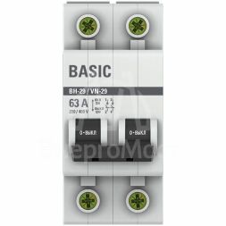 Выключатель нагрузки 2п 63А ВН-29 Basic EKF SL29-2-63-bas