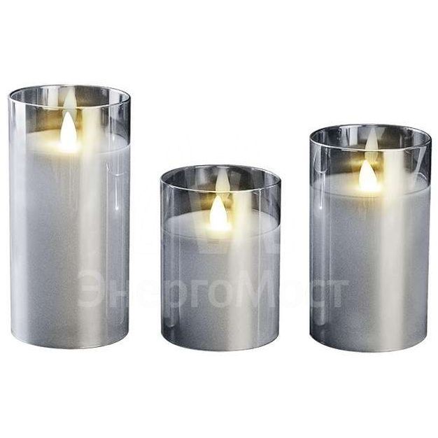 Свеча декоративная CL7-SET3-sr (компл. 3-х свечей серебр.) ФАZА 5018792