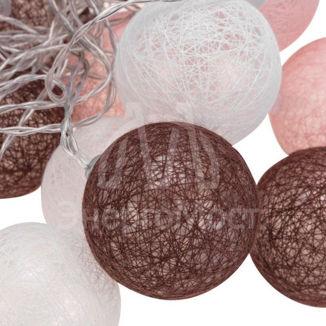 Гирлянда светодиодная &amp;quot;Тайские фонарики &amp;quot;Вельвет&amp;quot; 3.5м 20 LED прозрачный ПВХ питание USB тепл. бел. Neon-Night 304-008