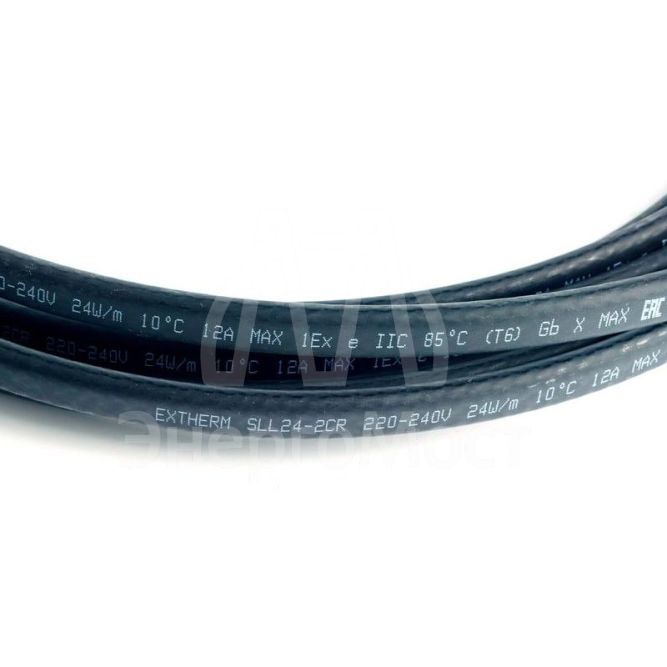 Кабель нагрев. саморег. 16Вт/м с экраном 220В сертификат Ex 16AWG (термопласт) EXTHERM SLL16-2CR