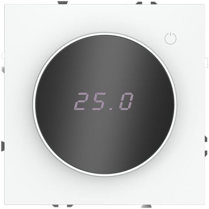 Терморегулятор электронный S70 с индикацией и датчиком для теплого пола механизм бел. матов. Voltum VLS070102