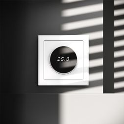 Терморегулятор электронный S70 с индикацией и датчиком для теплого пола механизм бел. матов. Voltum VLS070102