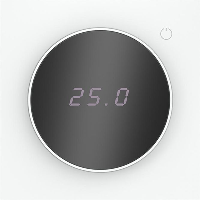 Терморегулятор электронный S70 с индикацией и датчиком для теплого пола механизм бел. матов. Voltum VLS070102