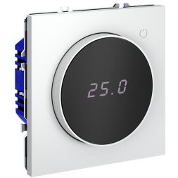 Терморегулятор электронный S70 с индикацией и датчиком для теплого пола механизм бел. матов. Voltum VLS070102