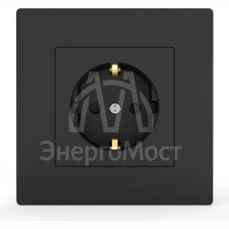 Розетка 1-м СП Pixel 16А IP20 с заземл. защ. шторки в сборе карбон TOKOV ELECTRIC TKE-PX-R1FZSF-C14