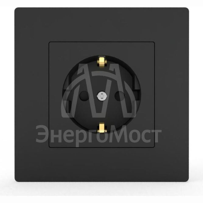 Розетка 1-м СП Pixel 16А IP20 с заземл. защ. шторки в сборе карбон TOKOV ELECTRIC TKE-PX-R1FZSF-C14