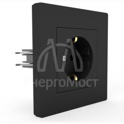 Розетка 1-м СП Pixel 16А IP20 с заземл. защ. шторки в сборе карбон TOKOV ELECTRIC TKE-PX-R1FZSF-C14