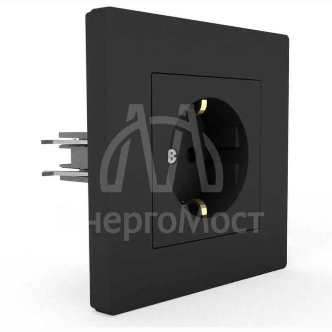 Розетка 1-м СП Pixel 16А IP20 с заземл. защ. шторки в сборе карбон TOKOV ELECTRIC TKE-PX-R1FZSF-C14