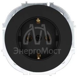 Розетка 1-м OSEN IP20 16А с заземл. ПБТ механизм черн. бархат LEZARD 743-4288-122B