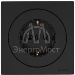 Розетка 1-м OSEN IP20 16А с заземл. ПБТ механизм черн. бархат LEZARD 743-4288-122B