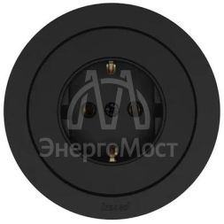 Розетка 1-м OSEN IP20 16А с заземл. ПБТ механизм черн. бархат LEZARD 743-4288-122B