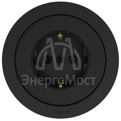 Розетка 1-м OSEN IP20 16А с заземл. ПБТ механизм черн. бархат LEZARD 743-4288-122B