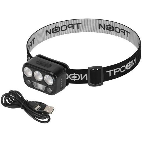 Фонарь светодиодный налобный GA-105 аккумуляторный 3+3+3Вт сенсорное управление 5 режимов Трофи Б0069572