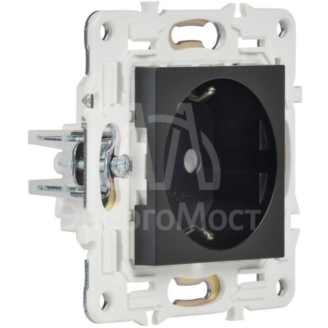 Розетка SKANDY 16А с заземл. без защ. шторок SK-R05Bl черн. IEK SK-R11-16-K02