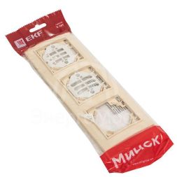 Рамка 3-м Минск горизонтальная беж. EKF ERM-G-303-20