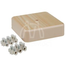 Коробка распаячная ОП 75х75х20 IP20 КМ41212-04 (6 клем. 6кв.мм) сосна IEK UKO10-075-075-020-K34