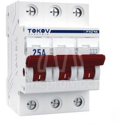 Выключатель нагрузки модульный 3П 25А TOKOV Electric TKE-PZ60-MDSI-3-25