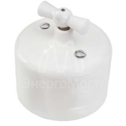 Выключатель проходной 1кл. R керамика бел. Bironi R1-211-01