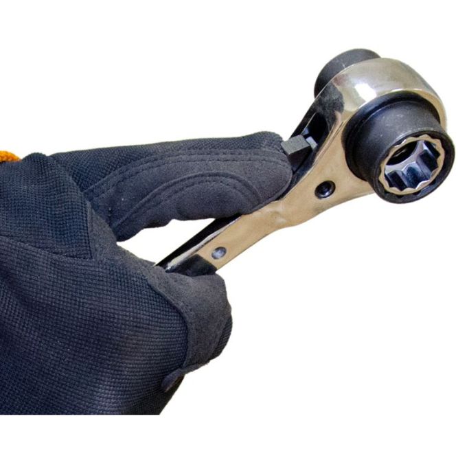 Ключ накидной трещоточный 8х10х12х13х14х17х19х21мм реверсивный (23712) SHTOK 376582