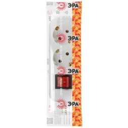 Колодка 2-м KX-2es с заземл. с выкл. бел. Эра Б0071871