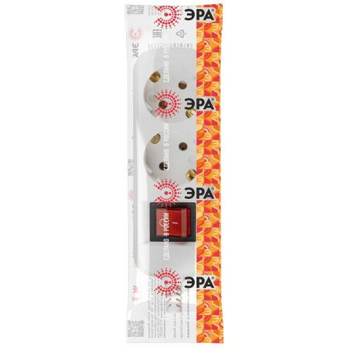 Колодка 2-м KX-2es с заземл. с выкл. бел. Эра Б0071871