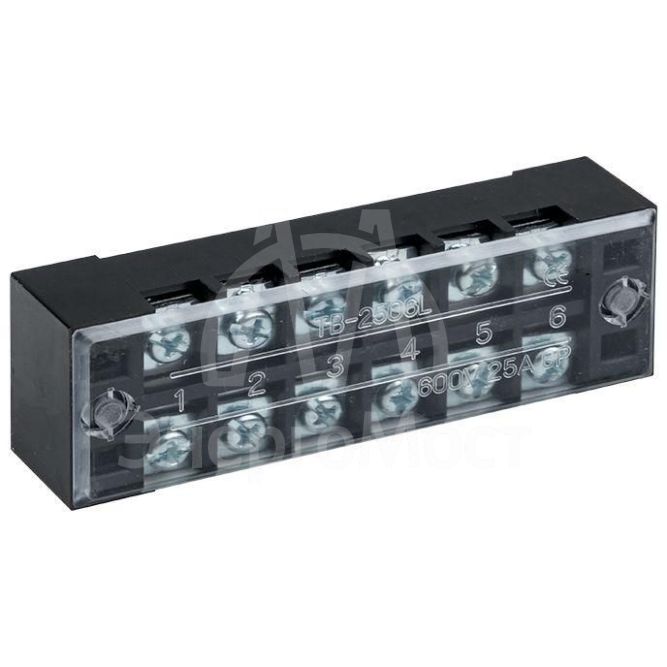 Терминал клеммный TB-2506 до 2.5кв.мм 25А 6 клеммных пар EKF tb-2506