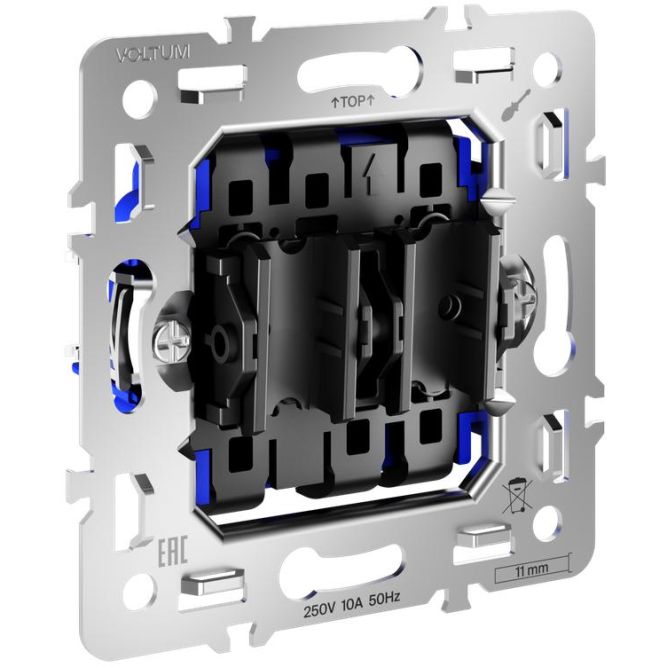 Переключатель проходной 2-кл. S70 10А механизм Voltum VLS0203M