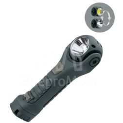 Фонарь-светильник аккумуляторный 3Вт LED+4Вт COB LED+красн. съемный Li-ion 18650 1200мА.ч корпус ABS-пластик USB-шнур поворот. механизм источников света магнит на корпусе складная металл. ручка для подвеш. КОСМОС KOC705Lit