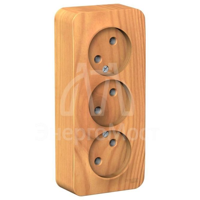 Розетка 3-м ОП BLANCA 16А 250В без шторок без заземл. изол. пласт. ясень SchE BLNRA000315