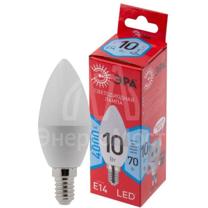 Лампа светодиодная RED LINE LED B35-10W-840-E14 R 10Вт B35 свеча 4000К нейтр. бел. E14 Эра Б0049642
