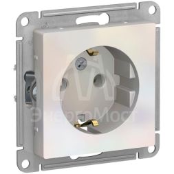Механизм розетки 1-м СП AtlasDesign 16А с заземл. жемчуг SchE ATN000443
