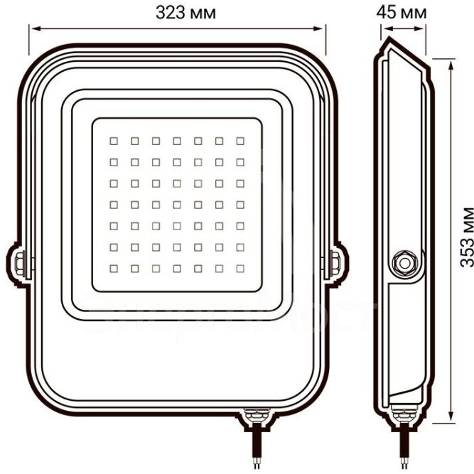 Прожектор светодиодный PFL-V 300Вт 6500К IP65 ДО Pro JazzWay 5045019