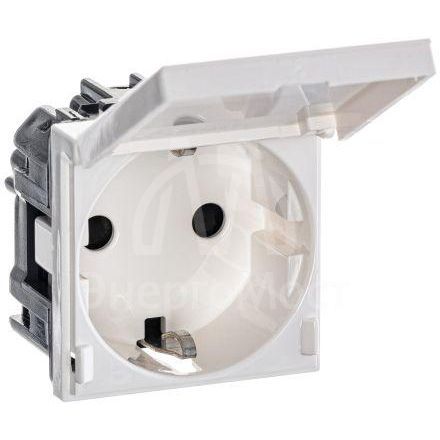 Механизм розетки Zenit 16А 250В с защ. крышкой защ. шторки с заземл. бел. ABB 2CLA228810N1101