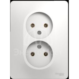Розетка 2-м СП Glossa 16А IP20 без заземл. бел. SchE GSL000120