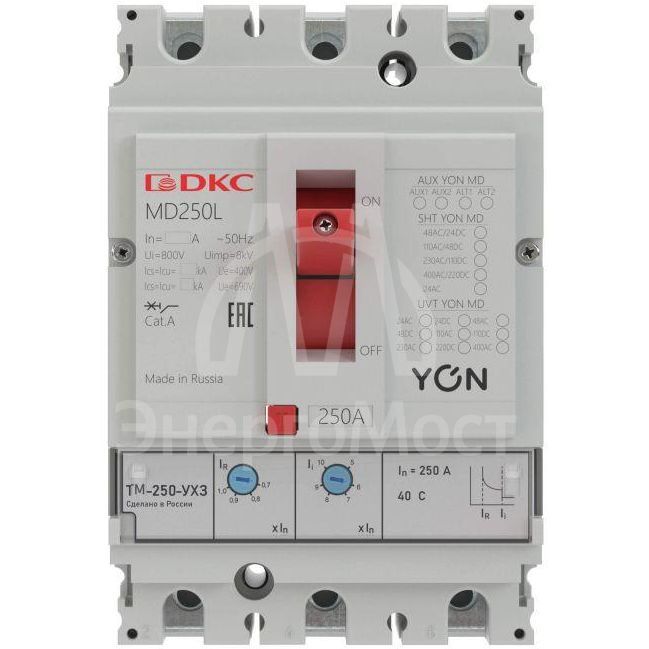 Выключатель автоматический в литом корпусе YON MD250L-TM200 DKC MD250L-TM200