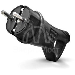 Вилка угловая однофазная с ушком (каучук) UNIVersal 0003