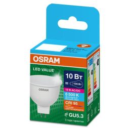 Лампа светодиодная LED G4 Value LVMR16100 10W/965 CRI95 10Вт 6500К 1000лм рефлектор матов. GU5.3 12-12В OSRAM 4610590510160
