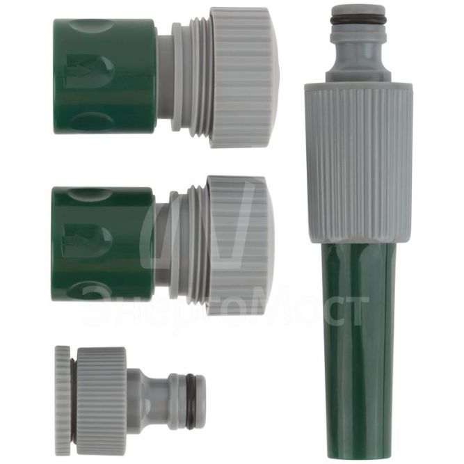 Набор поливочный 4шт 3/4дюйм ( насадка для полива; соединитель; соединитель с автостопом; адаптер внешний ) FIT 77292