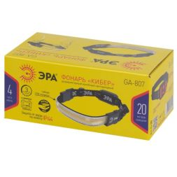 Фонарь налобный светодиодный GA-807 "Кибер" аккумуляторный 10Вт COB 3 режима miscro USB Эра Б0054033