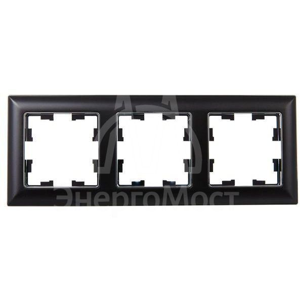 Рамка 3-м BRITE РУ-3-Бр хром/черн. IEK BR-M32-12-2-K23