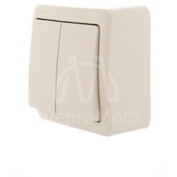 Выключатель 2-кл. 1п ОП Viola 10А IP20 крем. LEZARD 751-0300-101