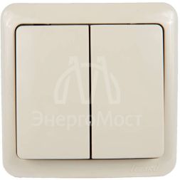Выключатель 2-кл. 1п ОП Viola 10А IP20 крем. LEZARD 751-0300-101