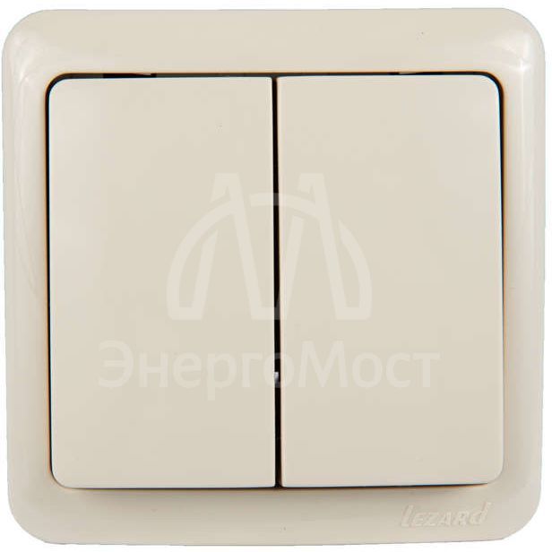 Выключатель 2-кл. 1п ОП Viola 10А IP20 крем. LEZARD 751-0300-101