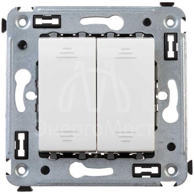 Выключатель 2-кл. 2мод. СП Avanti &amp;quot;Белое облако&amp;quot; 16А IP20 бел. DKC 4400104