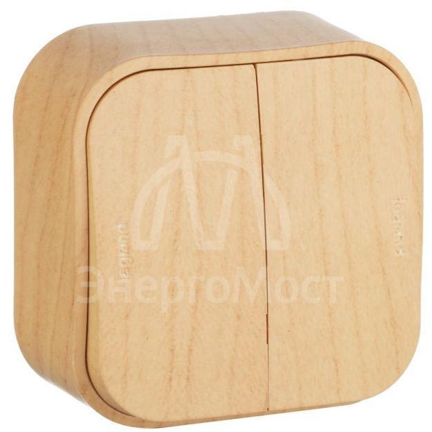 Выключатель 2-кл. ОП Quteo 10А IP20 10AX дерево Leg 782262