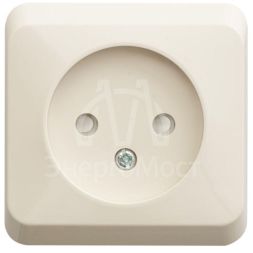 Розетка 1-м ОП Этюд 16А IP20 250В без заземл. защ. шторки крем. SE PA16-002K