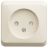 Розетка 1-м ОП Этюд 16А IP20 250В без заземл. защ. шторки крем. SE PA16-002K