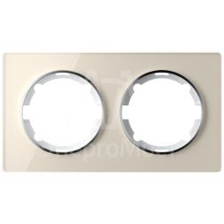 Рамка 2-м Garda горизонт. стеклянная беж. 2E52201301 OneKeyElectro 2234930