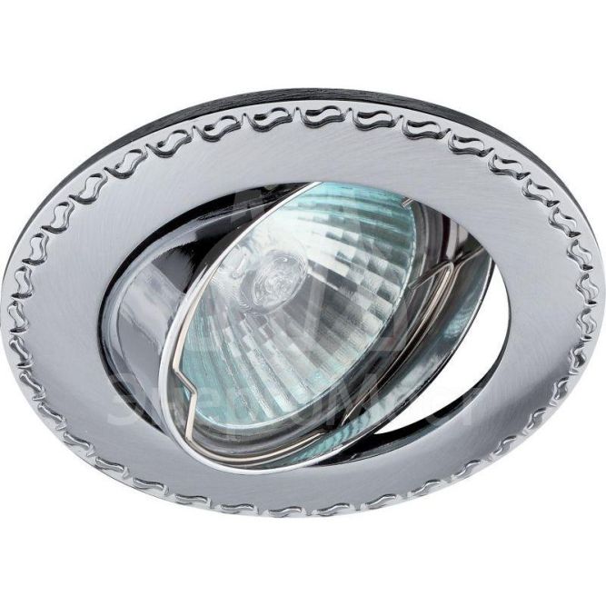 Светильник KL23А SCH/CН 50Вт MR16 12В точечный литой поворот. &amp;quot;контур с рисунком&amp;quot; сатин хром./хром. ЭРА C0043712