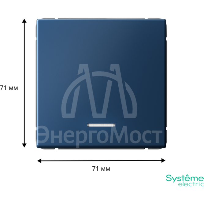 Выключатель 1-кл. ArtGallery (сх. 1а) 10AX с подсветкой механизм аквамарин SE GAL001113